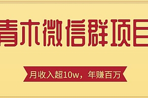青木微信群赚钱项目,一单收益几百到几千,月收入超10w+【价值1888元】