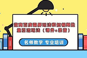 微商百度霸屏玩法和短视频批量引流玩法(课件+录音)