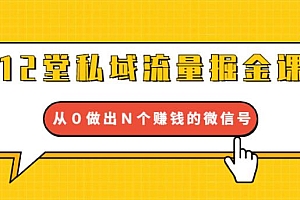 12堂私域流量掘金课:打通私域4大关卡,从0做出N个赚钱的微信