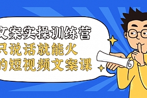 文案实操训练营,只说话就能火的短视频文案课
