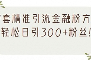 1套精准引流金融粉方法,轻松日引300+粉丝
