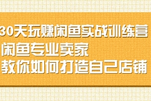 闲鱼无货源30天打造专业店铺,专业卖家教你