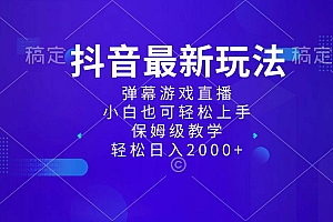 抖音最新项目,弹幕游戏直播玩法,小白也可轻松上手,保姆级教学 日入2000