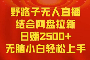 无人直播野路子结合网盘拉新,日赚2500+多平台变现,小白无脑轻松上手操作