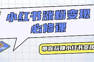 小红书涨粉变现必修课,带你玩赚小红书变现(9节课)