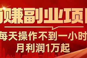 躺赚副业项目,每天操作不到一小时,月利润1万起,实战篇